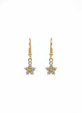 Silver floral dangle earrings