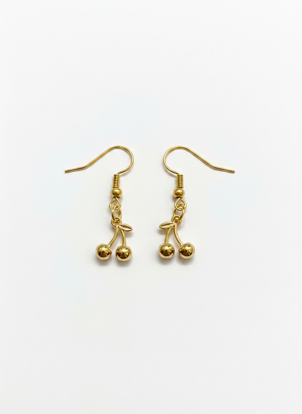 Golden cherries earrings